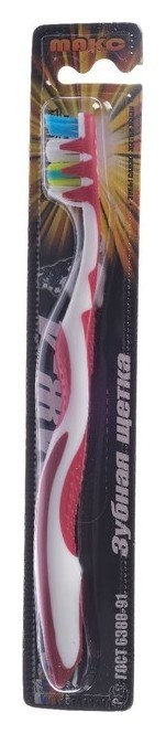 Зубная щётка мод массаж 4 арт 498 двухкомпонентная ручка с резиновыми вставками, разноуро  Ленпластполимер