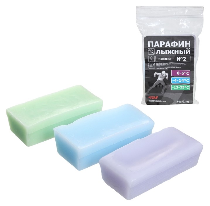 

Парафин RAY (От 0 до -25°c), комбинированная туристическая смазка скольжения п3+п4+п5, 60 г