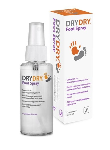 Средство "Dry Dry Foot Spray" для наружного применения против потливости ног спрей Dry dry