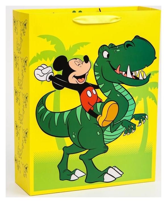 

Пакет ламинат вертикальный "Dino", микки маус, 31х40х11 см, Жёлтый