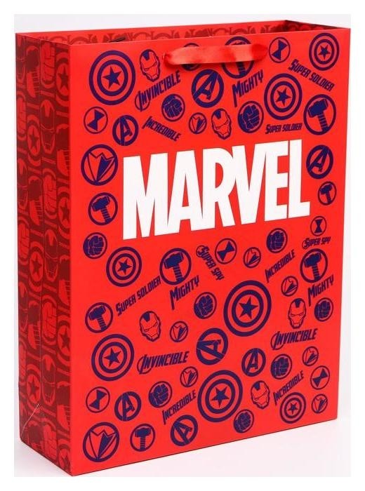 

Пакет ламинат вертикальный "Marvel", мстители, 31х40х11 см, Красный