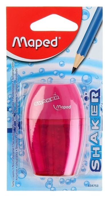 

Точилка 1 отверстие с контейнером Maped Shaker, в блистере, Розовый