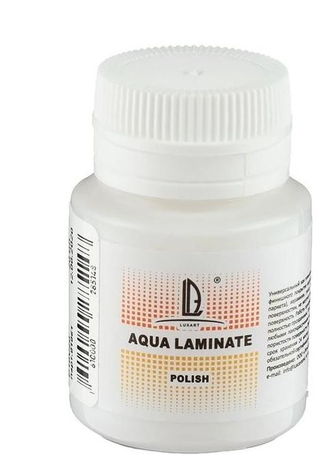 Лак акриловый, водная основа, глянцевый, полиуретановый, 20 мл, Luxart Aqua Laminat, для твёрдых поверхностей