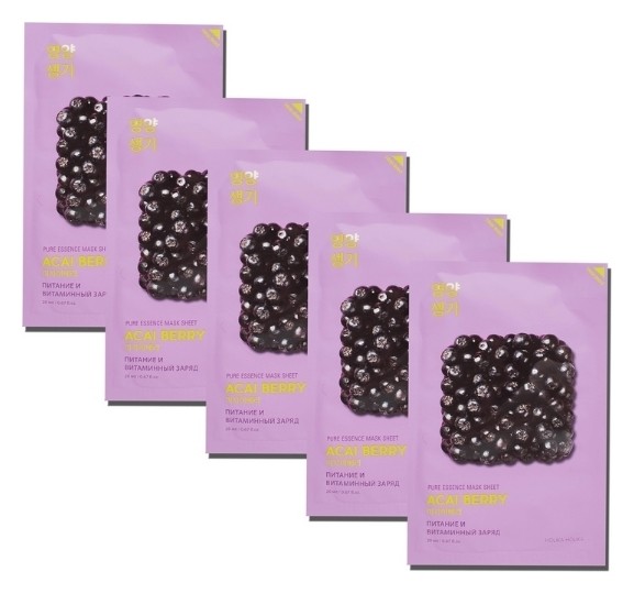 

Набор из тканевых масок для лица Pure Essence Mask Sheet Acai Berry 5 Pcs Special Set