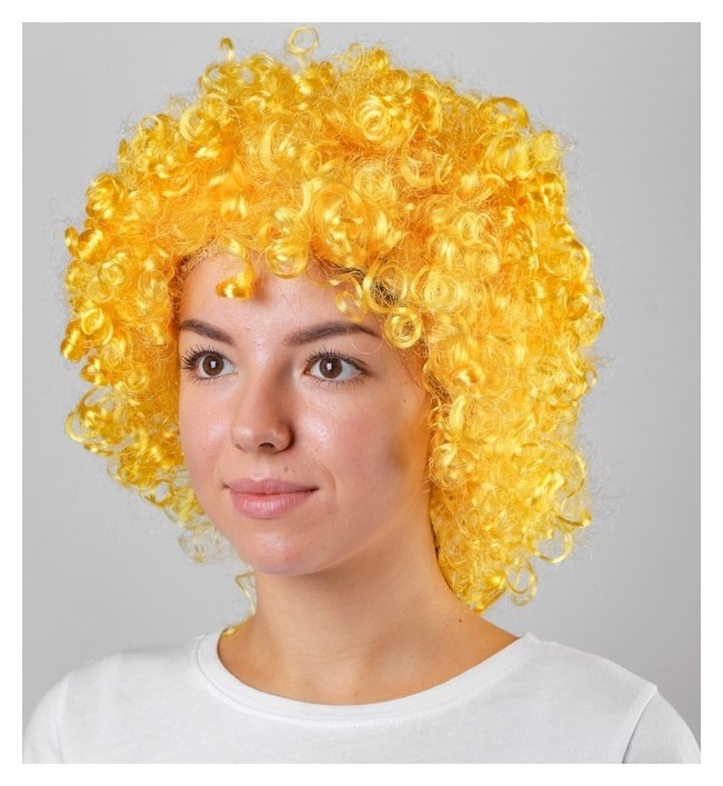 Карнавальный парик «Объёмный», цвет жёлтый, 120 г