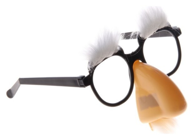 Карнавальные очки-маска, брови, большой нос, 17х4х19