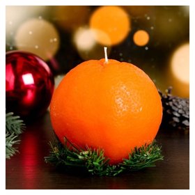 Свеча новогодняя Апельсин крупный 