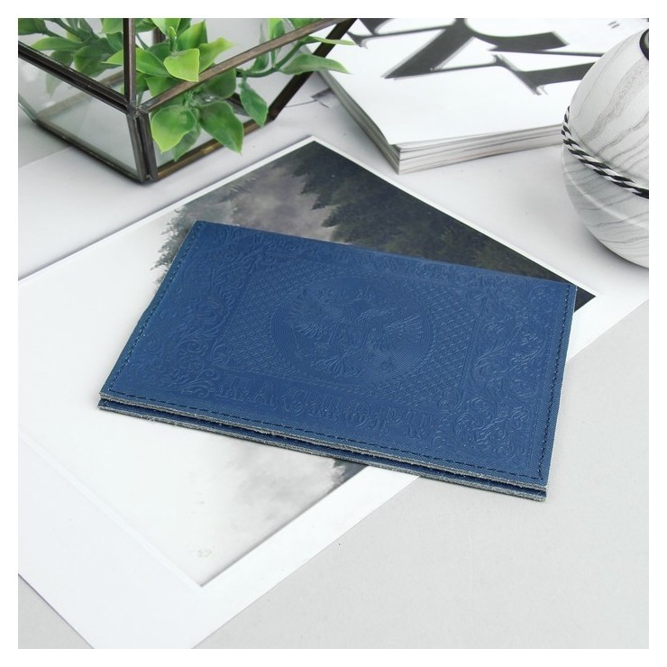 Обложка для паспорта, Конгрев, цвет синий