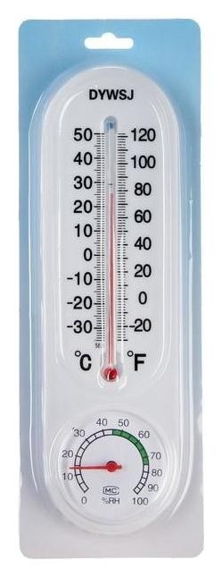 Термометр уличный с гигрометром, 22,5*6,5 см, пластик белый