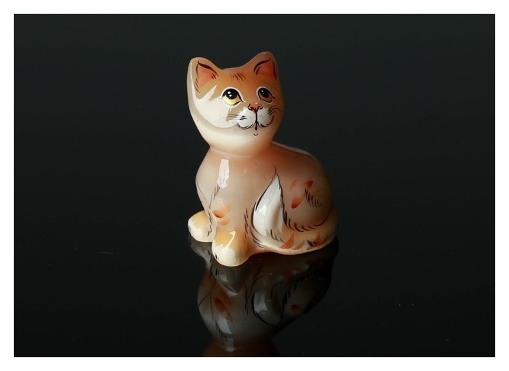 

Сувенир «Кошка муська», малая, 5×7 см, селенит, Бежевый
