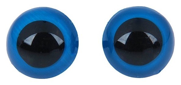 Глаза винтовые с заглушками, полупрозрачные, набор 4 шт, цвет голубой, размер 1 шт: 2×2 см