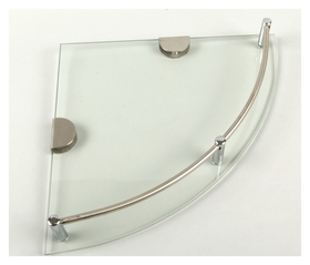 Полка угловая для ванной комнаты, 24×24×4 см, металл, стекло 