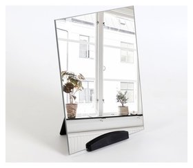 Зеркало настольное, зеркальная поверхность 15 × 19,5 см, цвет чёрный 