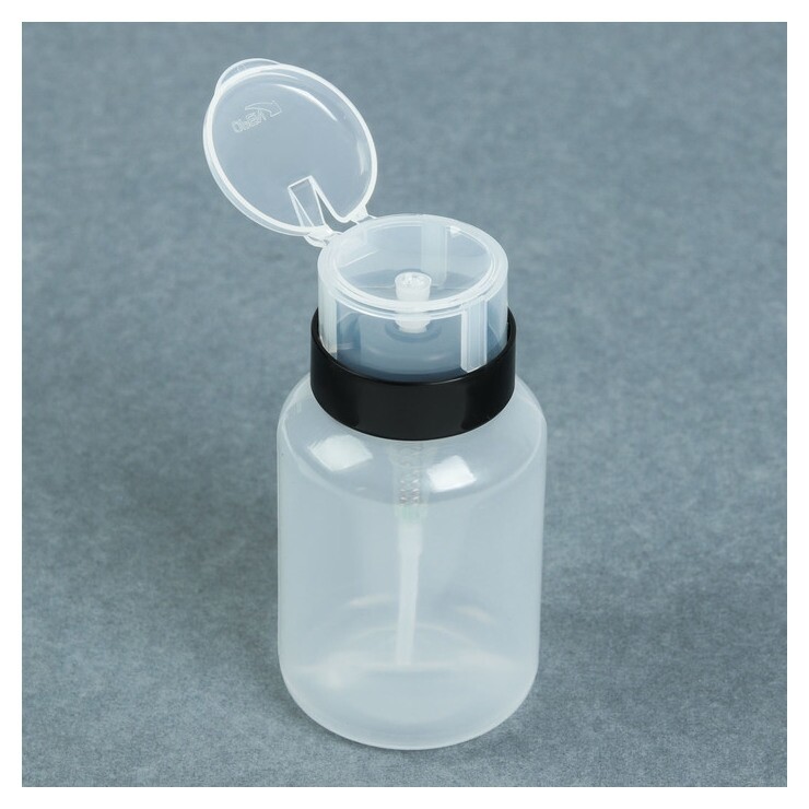 Баночка с дозатором для жидкостей, 250 мл, цвет чёрный/прозрачный  