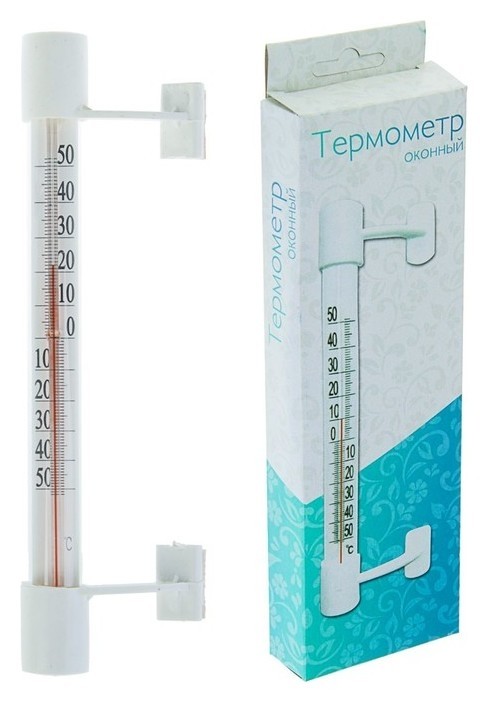 Пластиковый термометр оконный стеклянный 