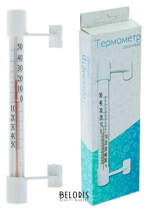 Пластиковый термометр оконный стеклянный Липучка в картоне Первый термометровый завод
