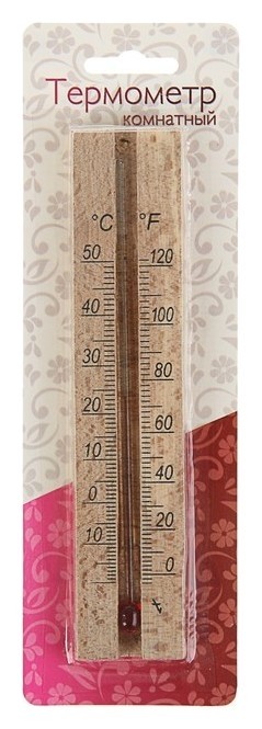 Деревянный термометр комнатный в блистере (0 +50)
