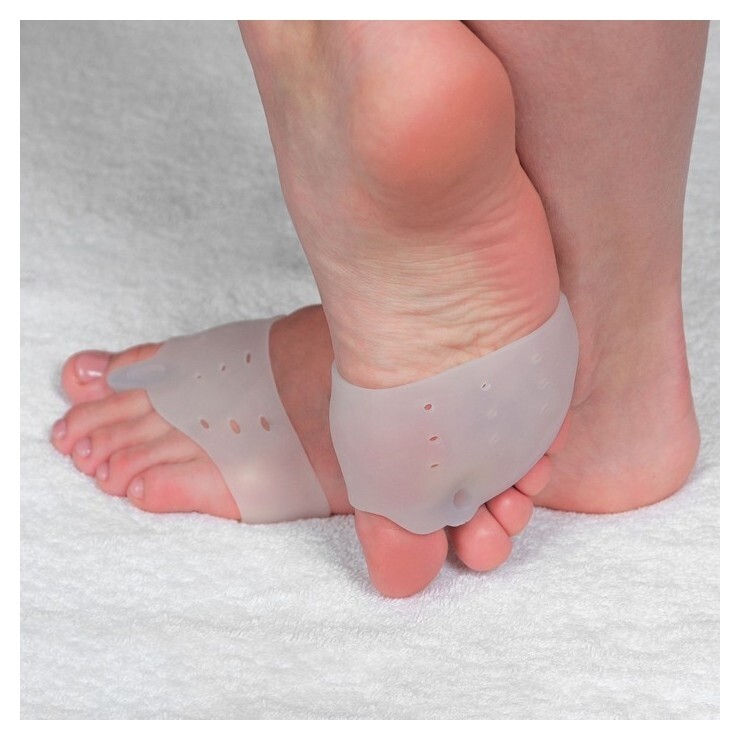 Корректоры для пальцев ног, на 5 пальцев, с разделителем, силиконовые, пара, цвет белый  Onlitop