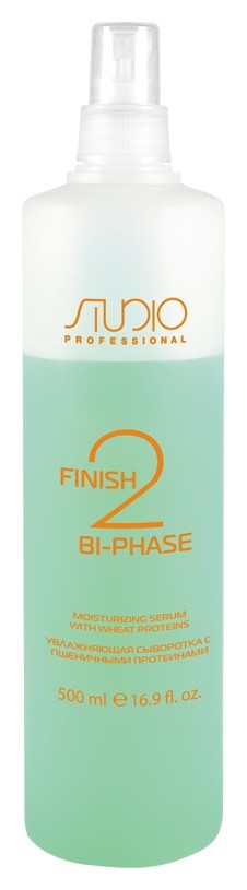Увлажняющая сыворотка с пшеничными протеинами «FINISH BI-PHASE» для ухода за ломкими и безжизненными волосами Kapous Professional Studio Professional
