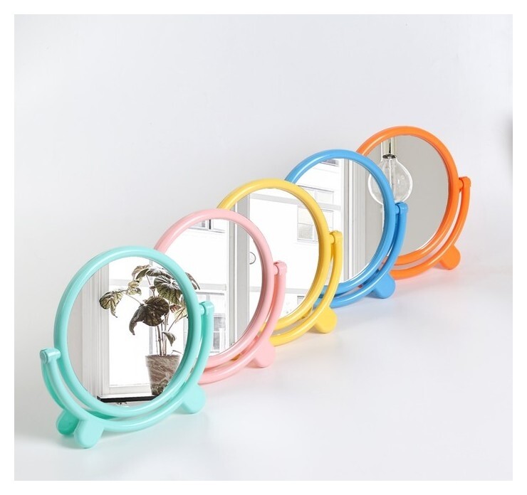 Зеркало настольное, с рамкой под фотографию, D зеркальной поверхности — 12,5 см  