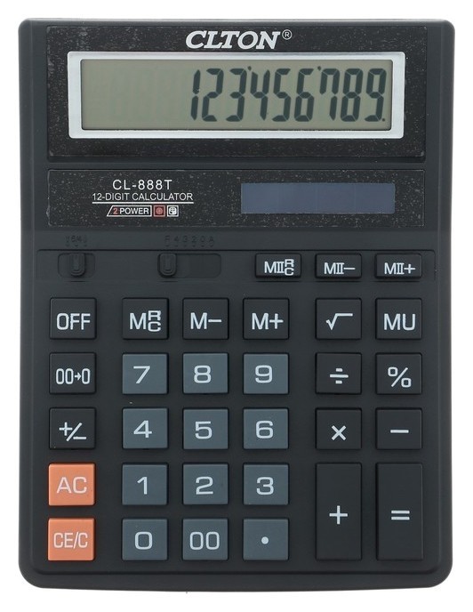 Калькулятор настольный, 12-разрядный, Cl-888t, двойное питание