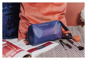 Косметичка-сумочка текстильная, отдел на молнии Цвет синий 
