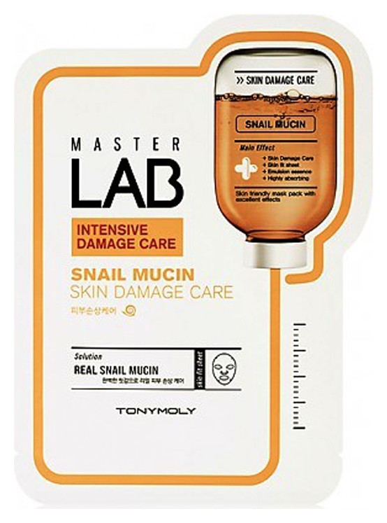 Маска регенерирующая с улиточной слизью Master Lab Snail Mucin Skin Damage Care Mask Sheet Tony Moly