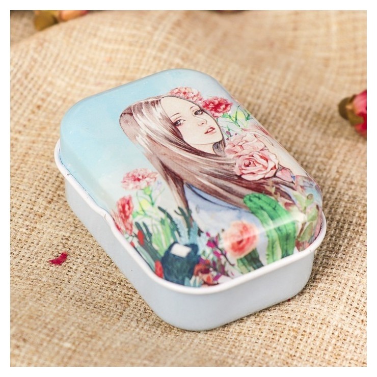 

Шкатулка металл прямоугольная "Flowers" 2,5х6х4 см, Разноцветный