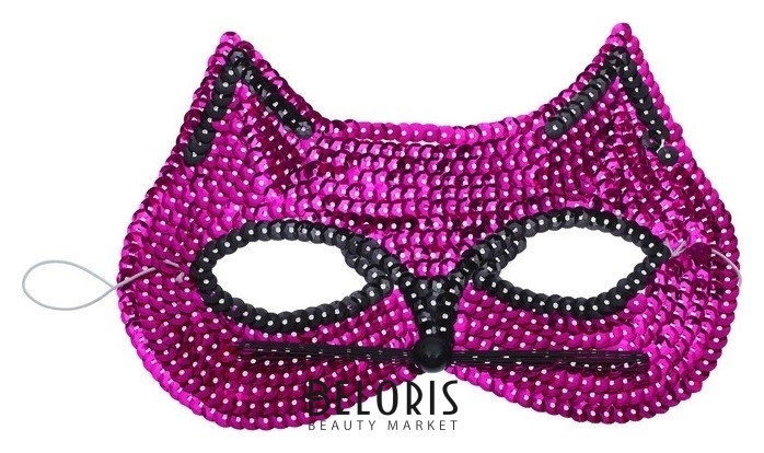 Карнавальная маска «Кошечка», с пайетками, цвет фуксии NNB