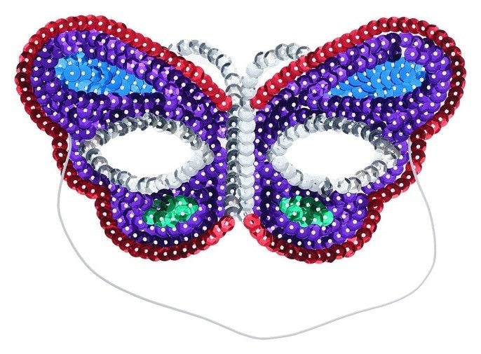 Карнавальная маска «Весёлая бабочка», с пайетками
