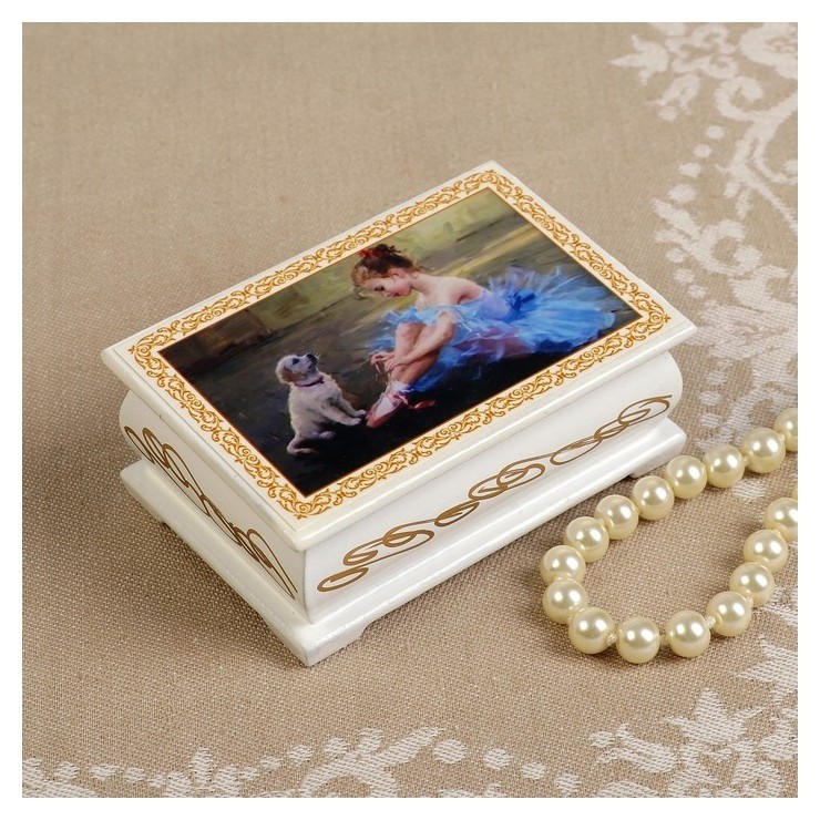 

Шкатулка «Балерина», белая, 6×9 см, лаковая миниатюра