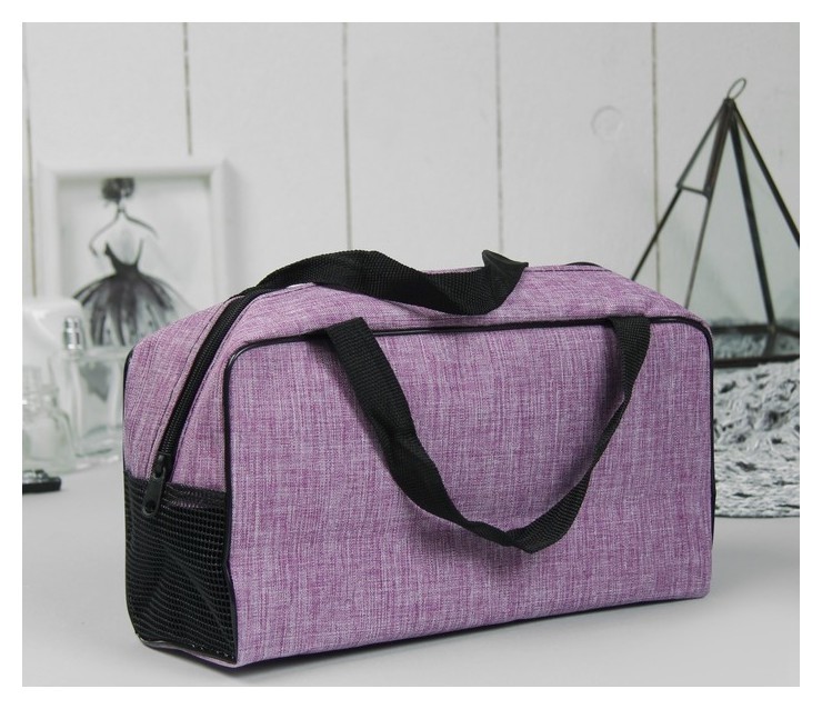 

Косметичка-сумочка, отдел на молнии, ручки, цвет фиолетовый