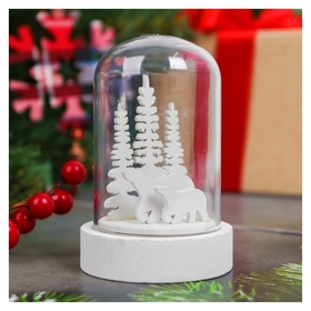Новогодний сувенир с подсветкой "Зимние мишки" 
