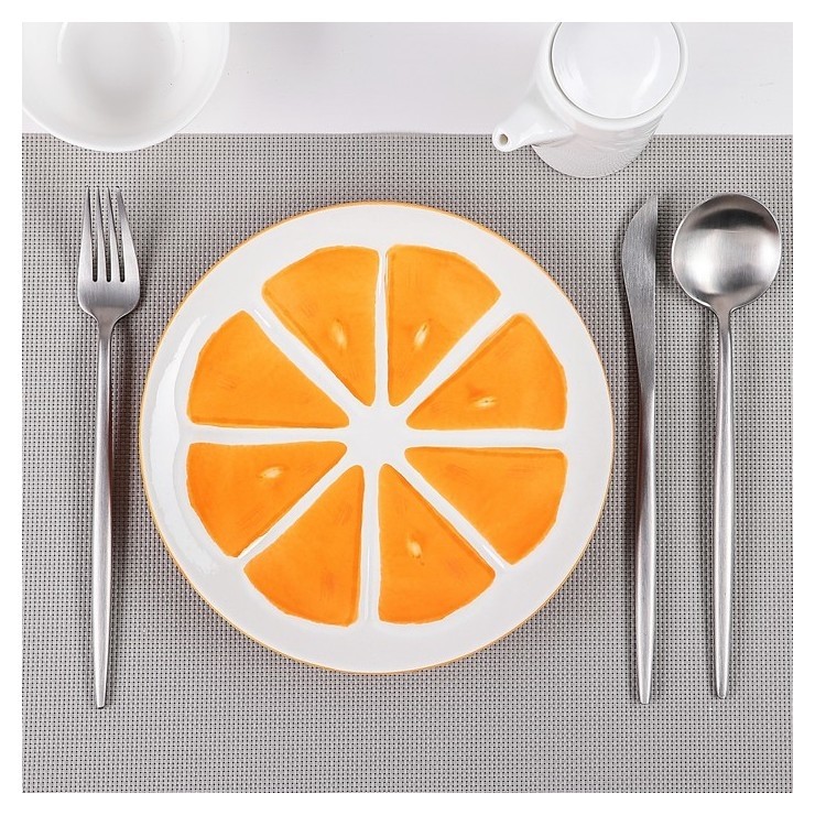 Тарелка «Апельсин», 20×2 см, цвет оранжевый