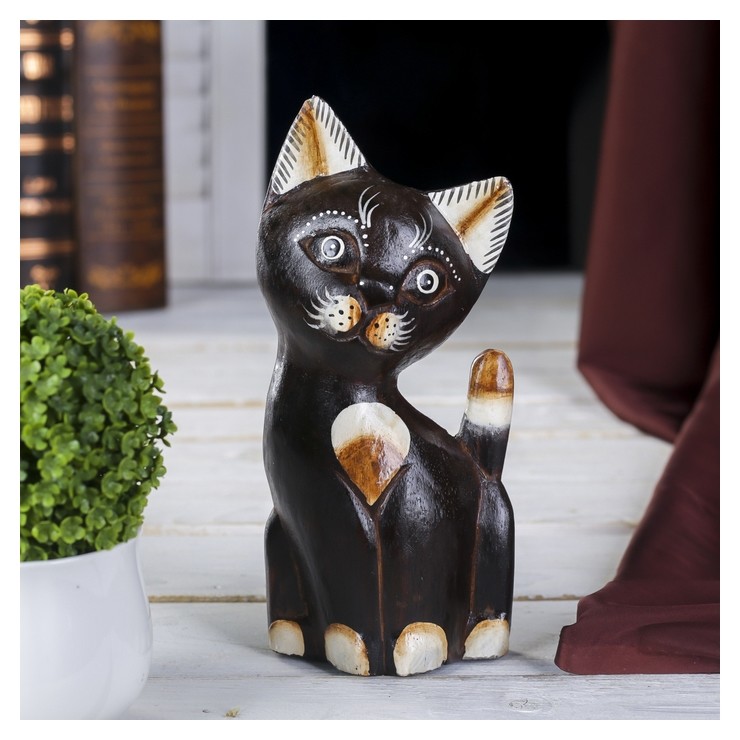 

Сувенир дерево "Коричневая кошечка" 5х9х20 см, Коричневый