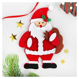 Набор для творчества Ёлочное украшение из фетра Дед мороз с мешком подарков 