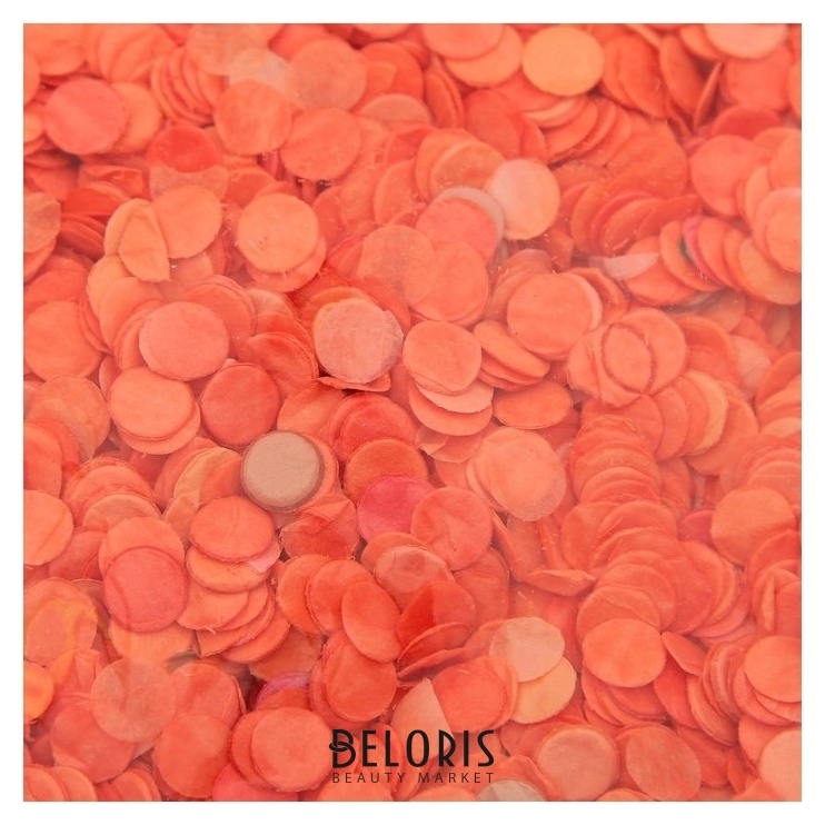 Конфетти, 0,5 мм, 20 г, цвет оранжевый Пати Бум