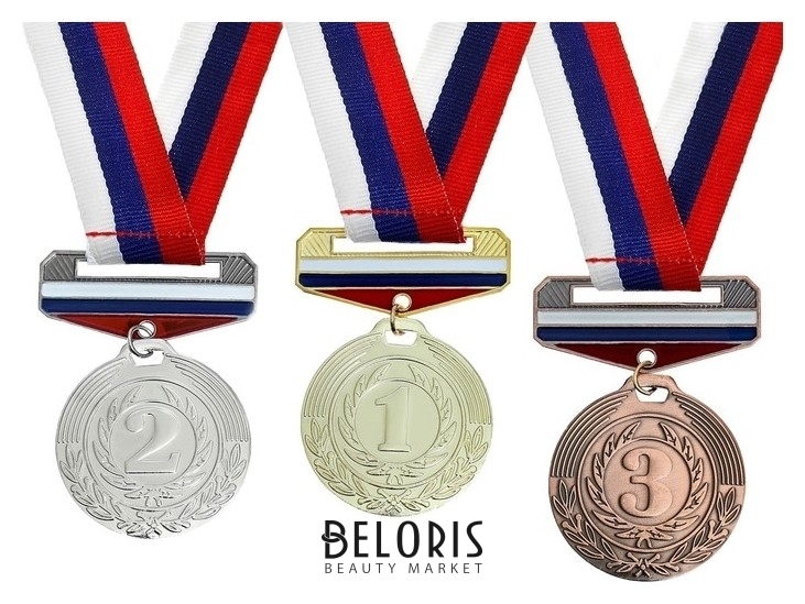 Медаль призовая с колодкой триколор 154 3 место NNB
