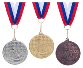 Медаль тематическая 175 "Шахматы" серебро 