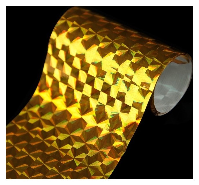 Переводная фольга для ногтей «Калейдоскоп», 4 × 80 см, цвет золотистый