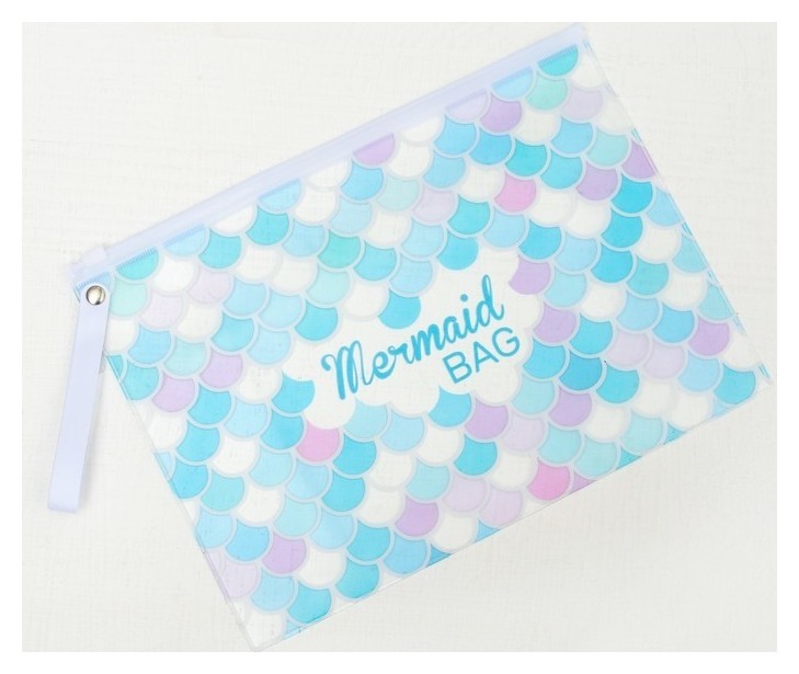 

Косметичка для купальника, отдел на молнии, цвет белый / голубой Mermaid bag, Прозрачный