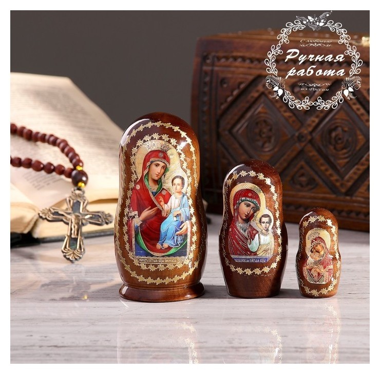 

Матрёшка «Православная», 3 кукольная, иверская, казанская, почаевская