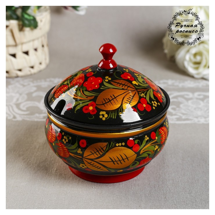 

Сахарница, большая, 15×10 см, хохлома, Разноцветный