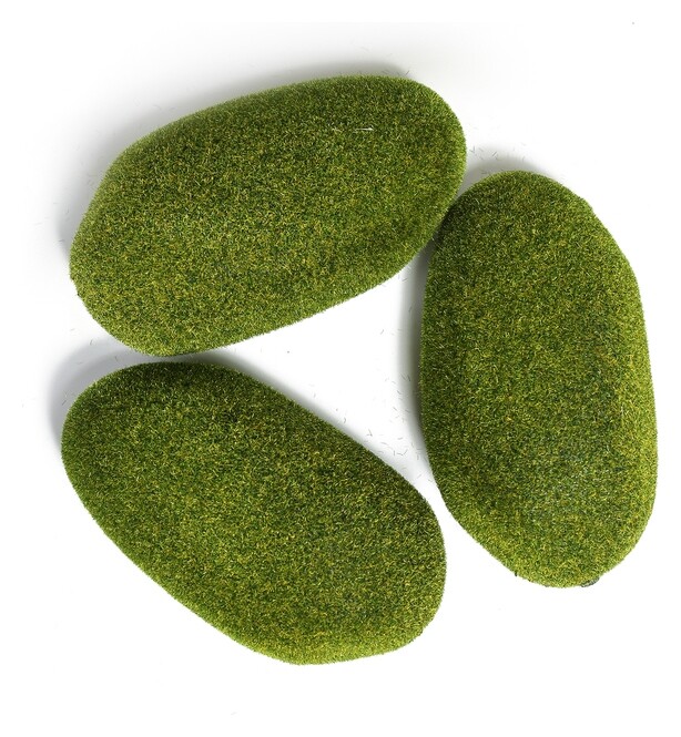 Мох искусственный «Камни», 15 × 9 × 5 см, набор 3 шт. 