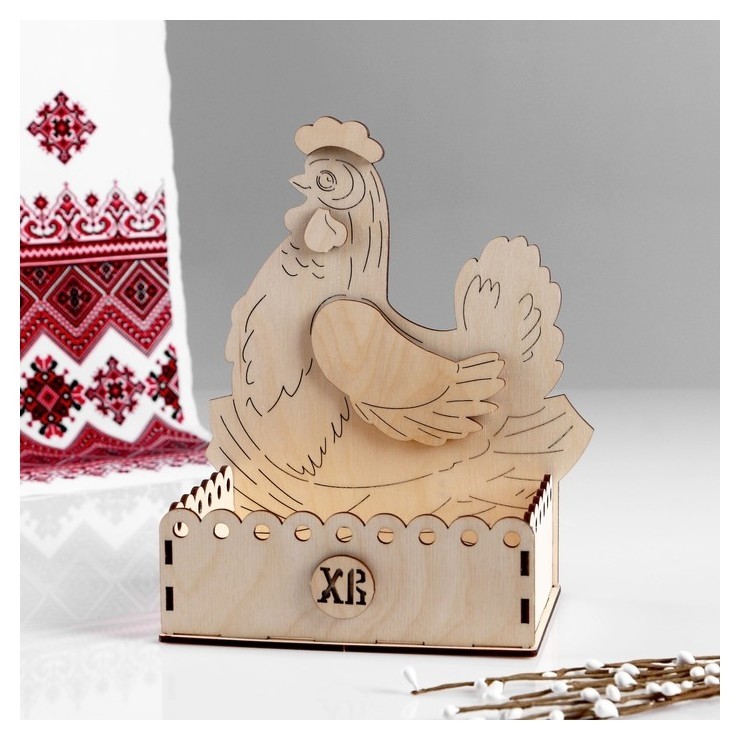

Заготовка для творчества. пасхальная коробка под яйца "Курочка", 20,5х18х21 см
