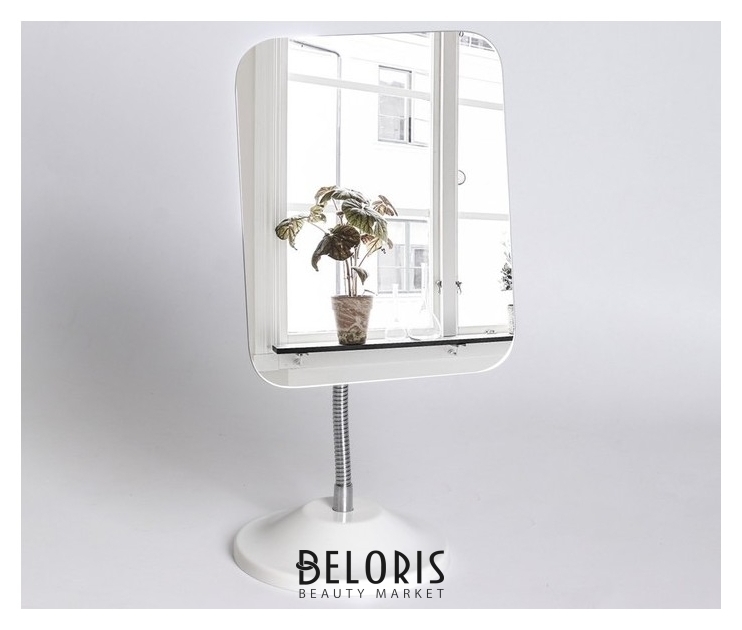 Зеркало настольное, на гибкой ножке, зеркальная поверхность 13,5 × 16,3 см, цвет белый NNB