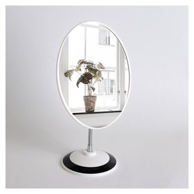 Зеркало настольное, на гибкой ножке, зеркальная поверхность 14,5 × 20,2 см, цвет чёрный/белый 