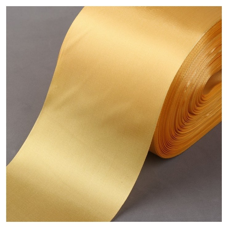 Лента атласная, 100 мм × 100 ± 5 м, цвет золотой