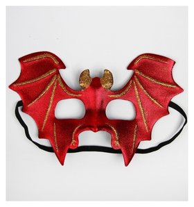 Карнавальная маска Летучая мышь, цвет красный 