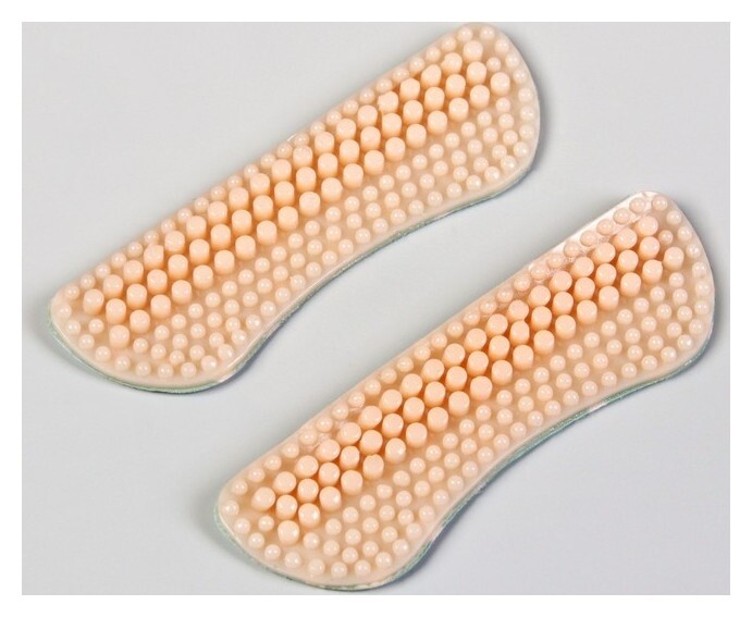 Пяткоудерживатели для обуви, с массажным эффектом, на клеевой основе, силиконовые, пара, цвет бежевый  Onlitop